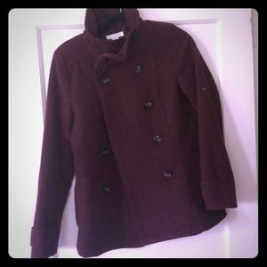 Maroon pea coat